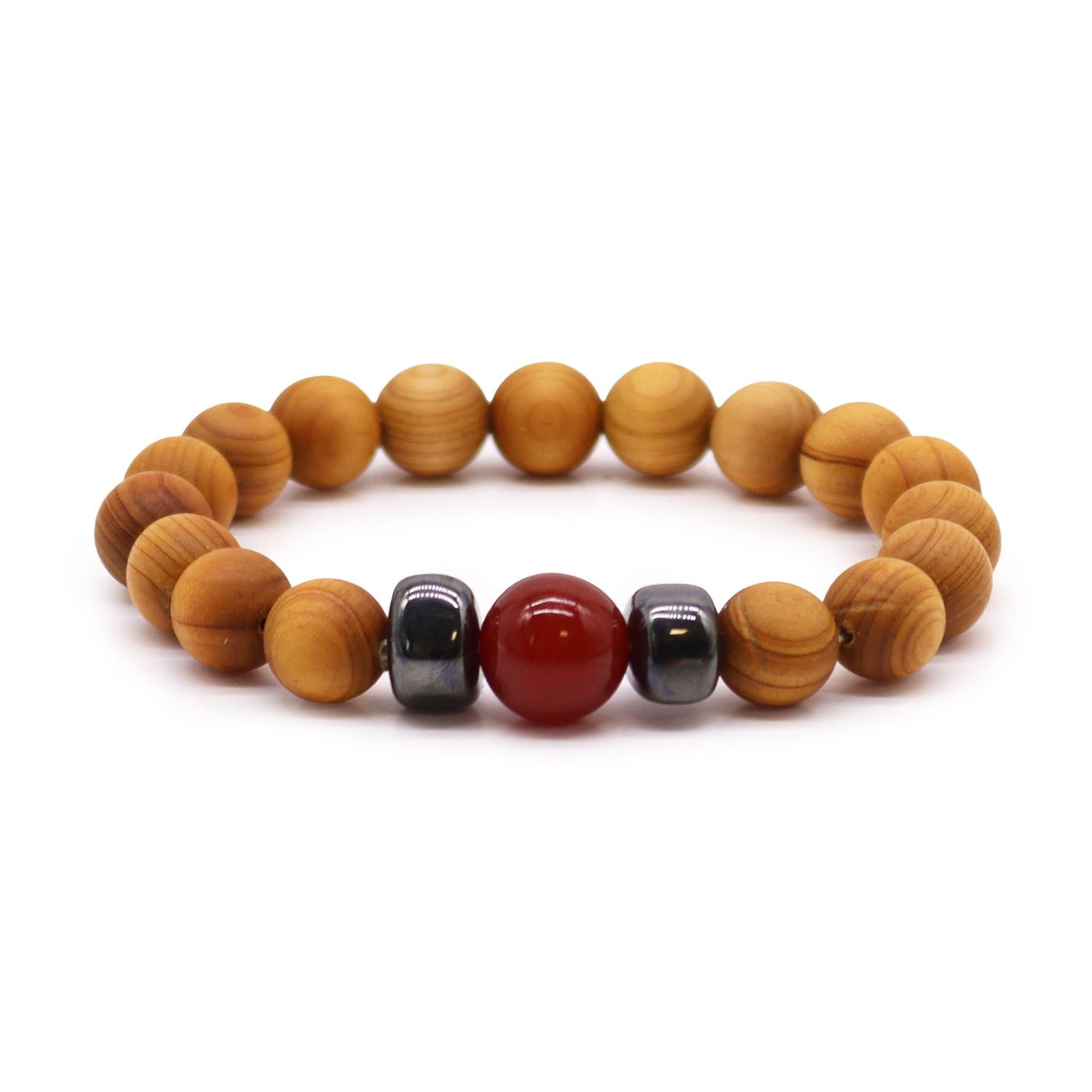 Red Jasper Bracelet Cedarwood Root Chakra - SHAMTAM.COM