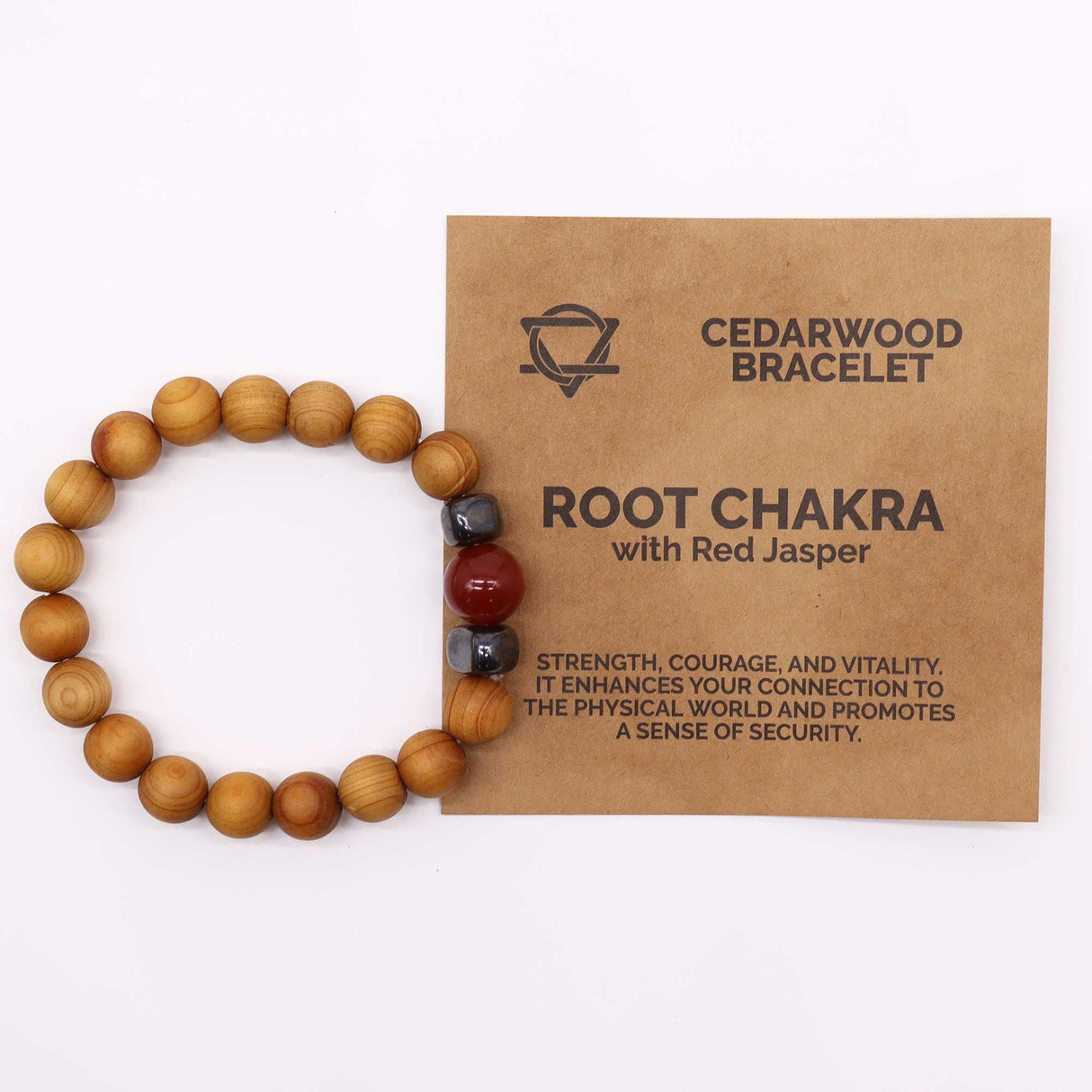 Red Jasper Bracelet Cedarwood Root Chakra - SHAMTAM.COM