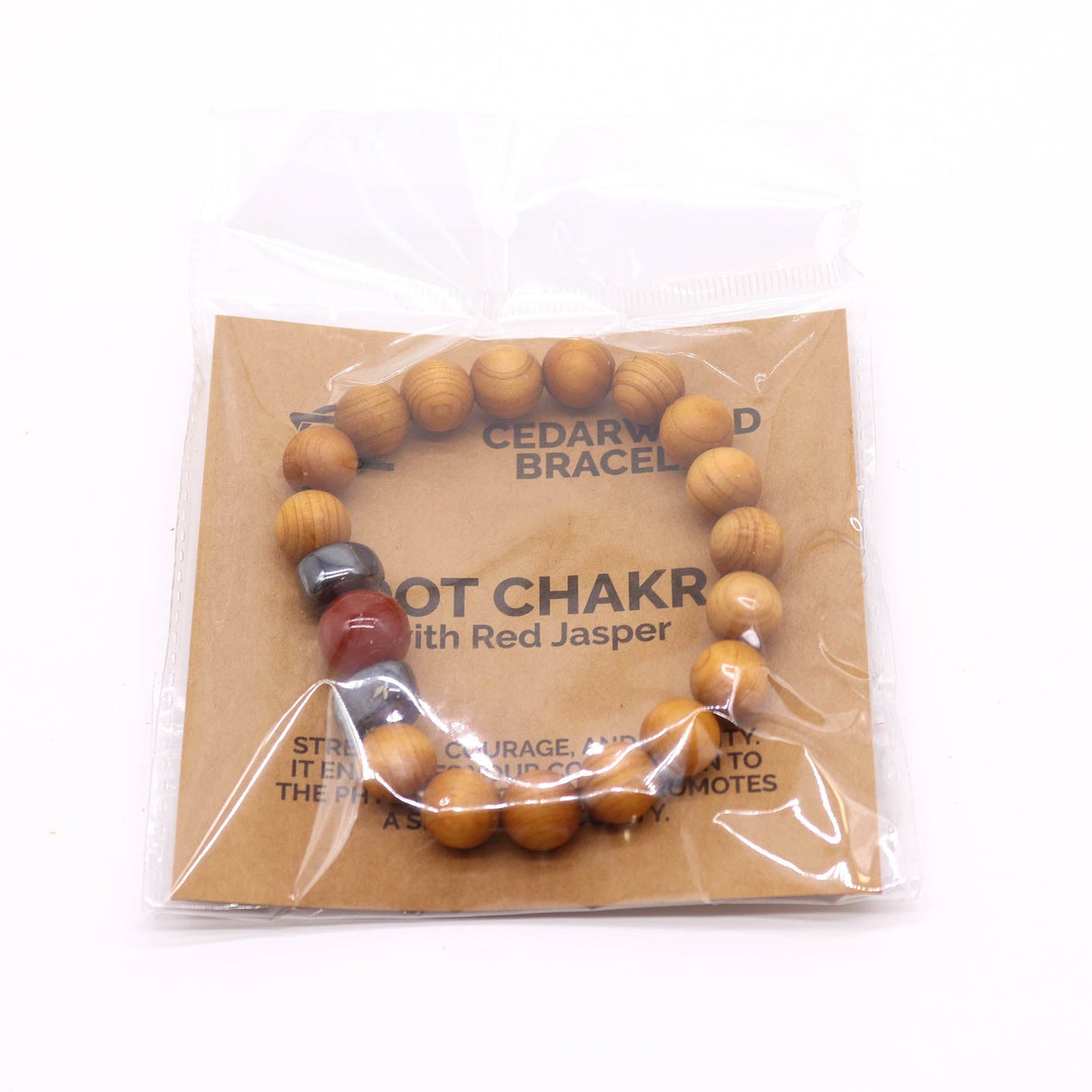 Red Jasper Bracelet Cedarwood Root Chakra - SHAMTAM.COM