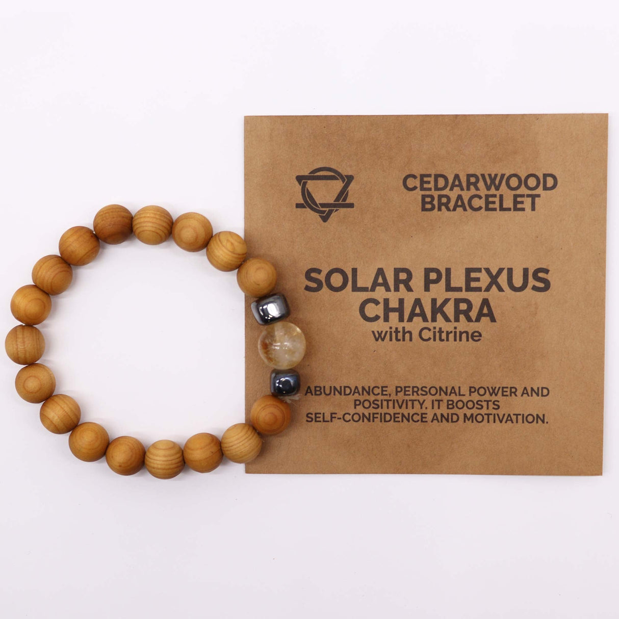 Citrine Bracelet Cedarwood Solar Plexus Chakra - SHAMTAM.COM