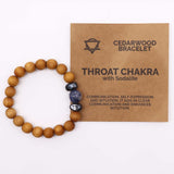 Sodalite Bracelet Cedarwood Throat Chakra - SHAMTAM.COM