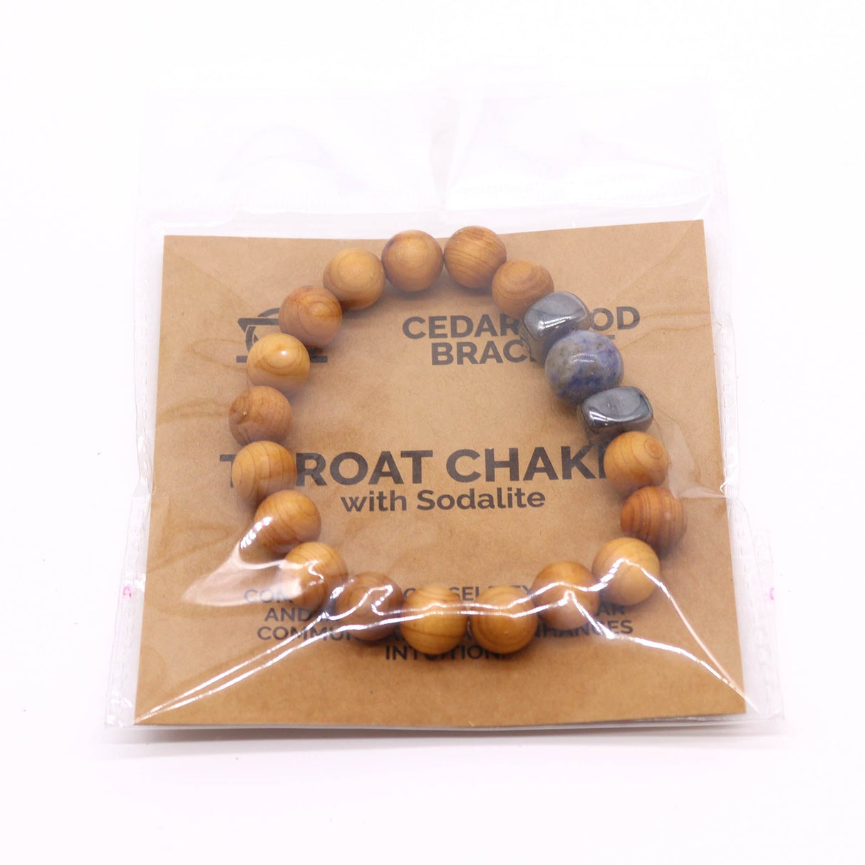 Sodalite Bracelet Cedarwood Throat Chakra - SHAMTAM.COM