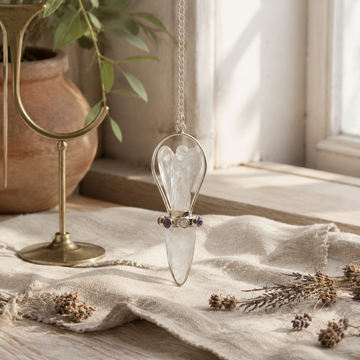 Celestial Guide - Two Piece Angel Pendulum - Chakra Band - Clear Quartz