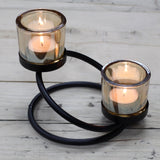 Centrepiece Iron Votive Candle Holder - 2 Cup Double Step - SHAMTAM.COM