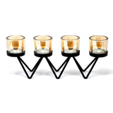 Centrepiece Iron Votive Candle Holder - 4 Cup Zig Zag - SHAMTAM.COM