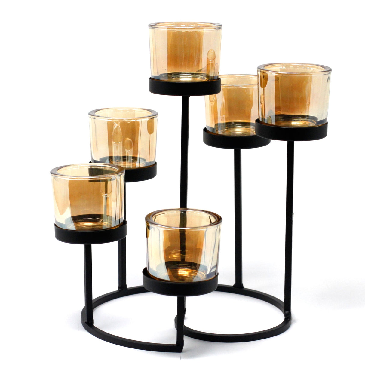 Centrepiece Iron Votive Candle Holder - 6 Cup Circule Tree - SHAMTAM.COM