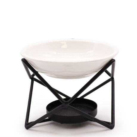 Oil Burner Ceramic & Metal Hex Stand - SHAMTAM.COM