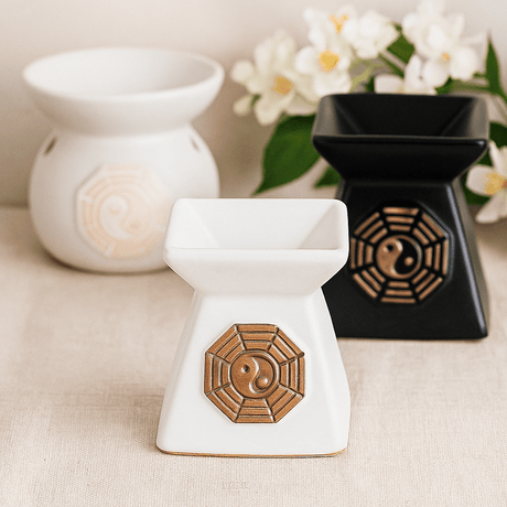 Ceramic Oil Burner, Yin Yang Terracotta Style - SHAMTAM.COM