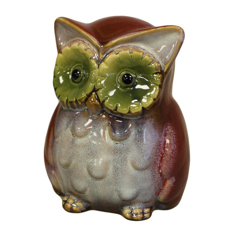 Ceramic Owl Bank - Red - SHAMTAM.COM