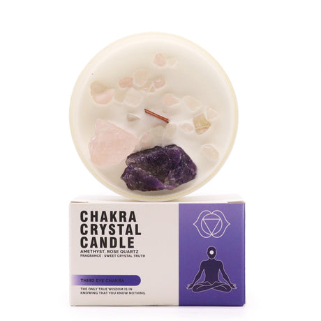 Third Eye Chakra Crystal Candle - Ajna - SHAMTAM.COM