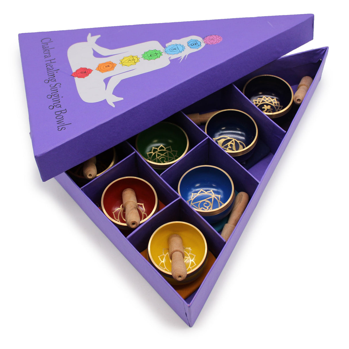 Chakra Singing Bowls Gift Pyramid Set - SHAMTAM.COM