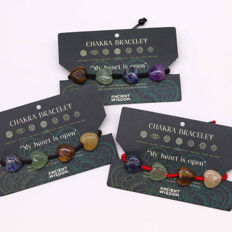 Chakra String Bracelet - Hearts - SHAMTAM.COM