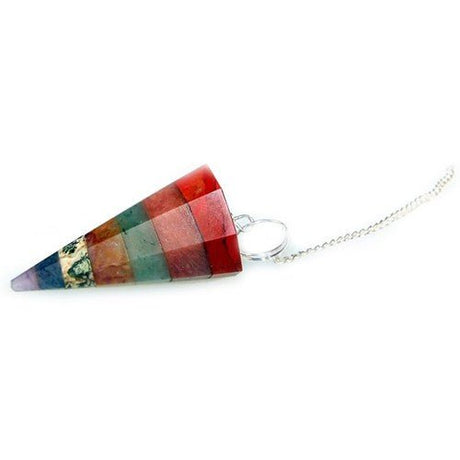 Chakra Pendulum 7 Slice Crystal Gemstones - SHAMTAM.COM