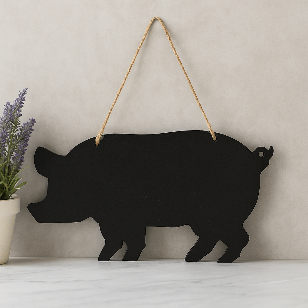 Chalkboard Pig - Shaped Sign - SHAMTAM.COM