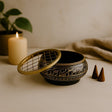 Charcoal Incense Burner Brass Carved Jar - SHAMTAM.COM