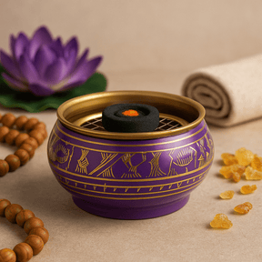 Charcoal Incense Burner Jar - Crown Chakra Sahasrara - SHAMTAM.COM