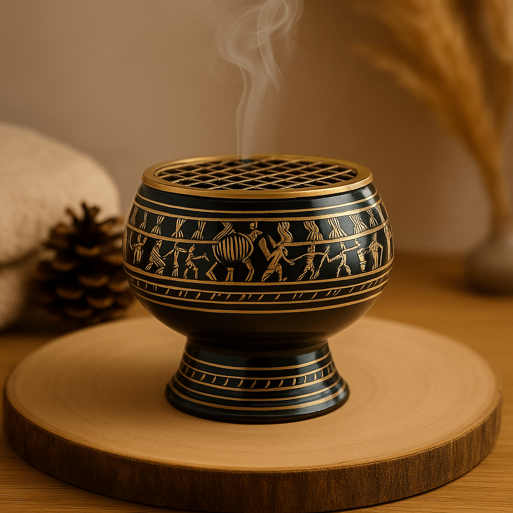Charcoal Resin Incense Burner Jar, Heart Chakra - SHAMTAM.COM