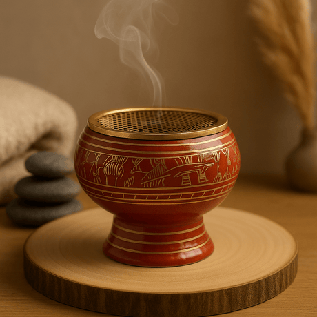 Charcoal Resin Incense Burner Sacral Chakra - SHAMTAM.COM