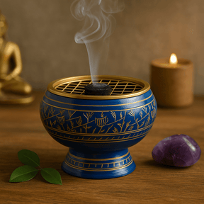 Charcoal Resin Incense Burner - Third Eye Chakra - SHAMTAM.COM