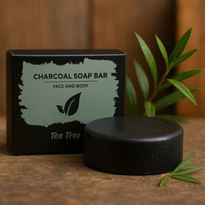 Charcoal Soap Bar Tea Tree 85g - SHAMTAM.COM