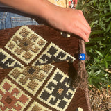 Boho Bag Messenger Chocolate Kilim - SHAMTAM.COM