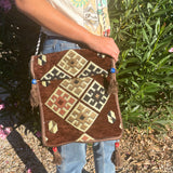 Boho Bag Messenger Chocolate Kilim - SHAMTAM.COM