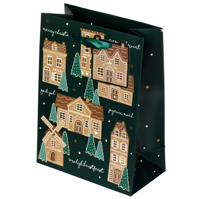 Christmas Gingerbread Lane Gift Bag - Medium - SHAMTAM.COM