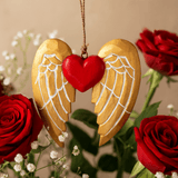 Christmas Ornament Gold Angel Wing Heart White Detail - SHAMTAM.COM