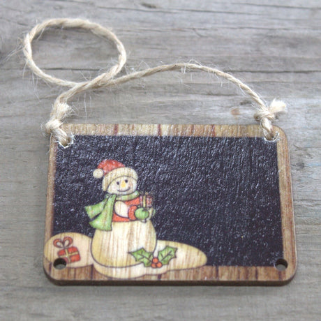 Christmas Wooden Snowman Decorations, 2 Pack - SHAMTAM.COM