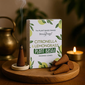 Citronella Lemongrass Incense Cones Plant Based 12 Cones - SHAMTAM.COM