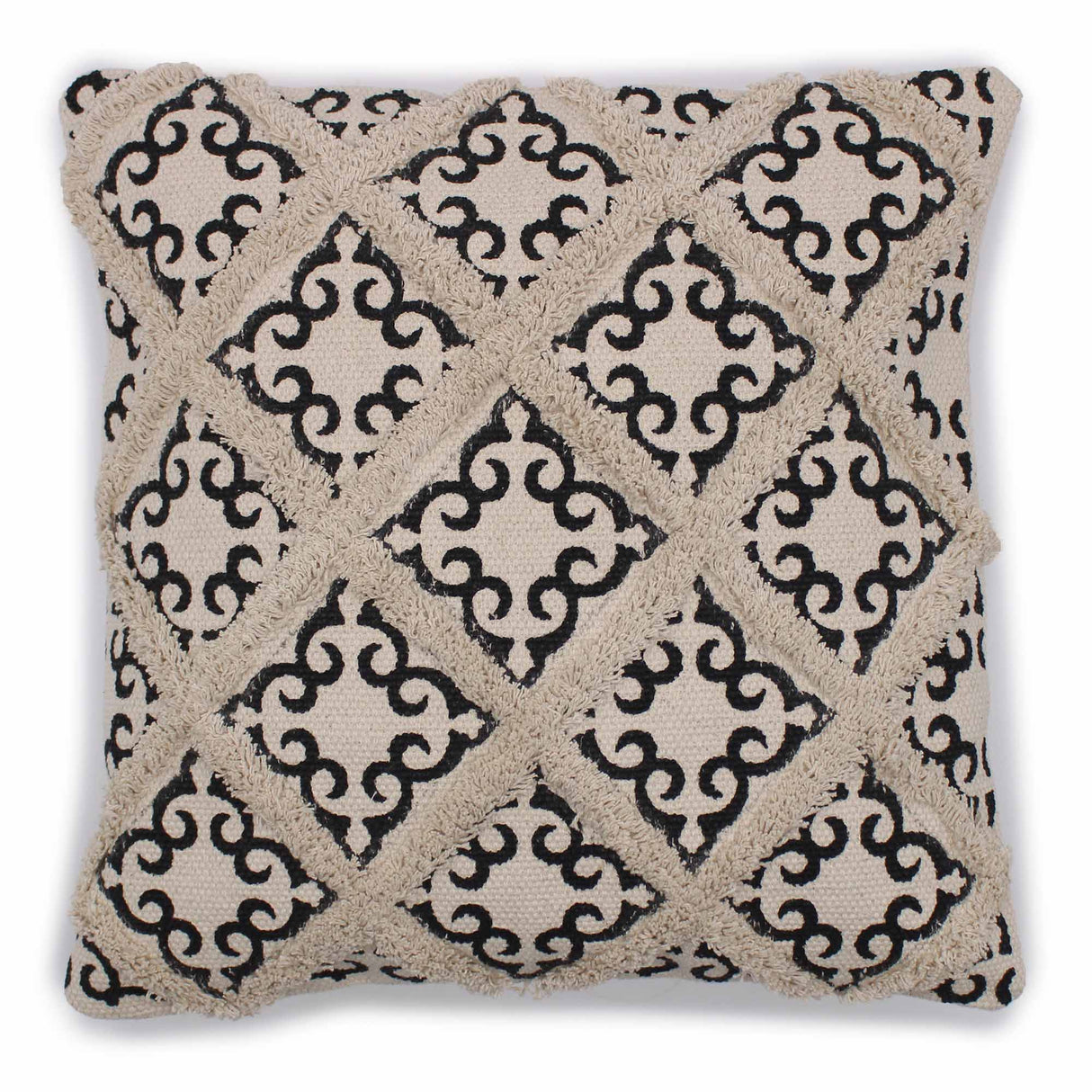 Boho Cushion Cover - Lux Criss - Cross & Print - 45x45cm - SHAMTAM.COM