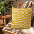 Classic Cushion Cover - Mustard Diamonds - 60 × 60 cm - Jumbo Style — styled in a warm, naturally lit interior