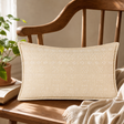 Classic Cushion Cover - Soft Stone- 30 × 50 cm - Lumber Style — styled in a warm, naturally lit interior