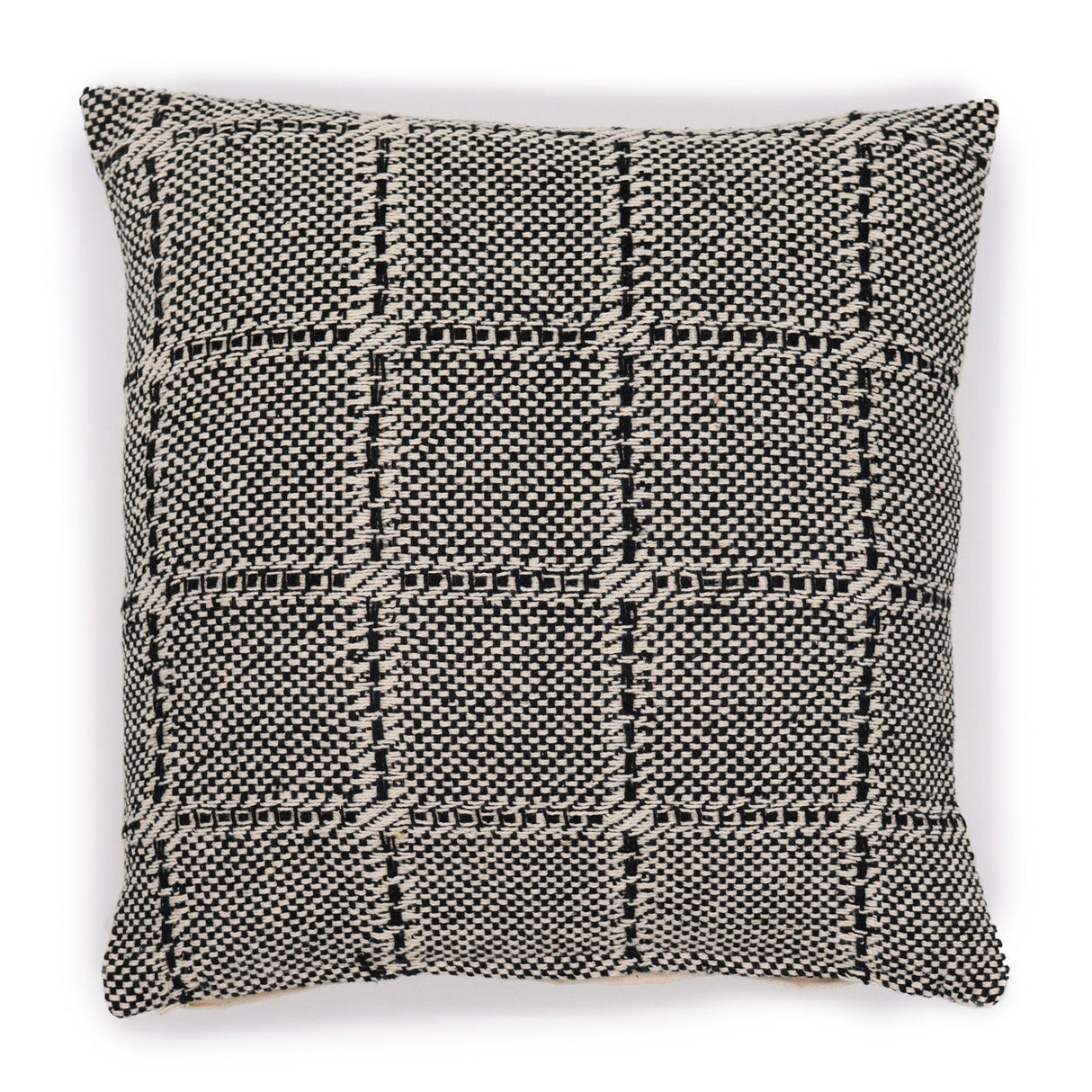 Boho Cushion Cover - Squares Grey - 40x40cm - SHAMTAM.COM