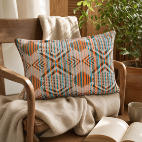 Classic Cushion Cover - Urban Tribal - 30 × 50 cm - Lumber Style — styled in a warm, naturally lit interior