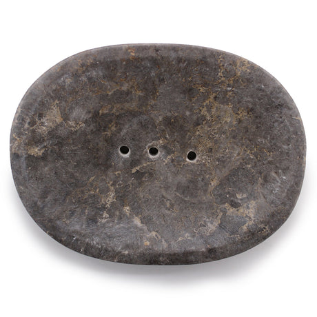 Classic Oval Grey Marble Soap Dish - SHAMTAM.COM