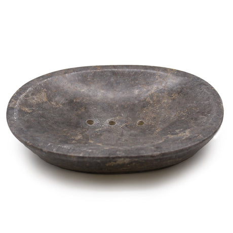 Classic Oval Grey Marble Soap Dish - SHAMTAM.COM