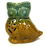 Rustic Oil Burner - Owl Side - on (assorted) - SHAMTAM.COM