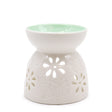 Oil Burner - Floral with Teal Well - SHAMTAM.COM