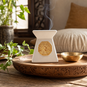 Classic Yin Yang Oil Burners — styled in a warm, naturally lit interior