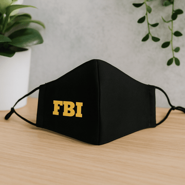 Stofmundbind til voksne FBI-design med filterlomme