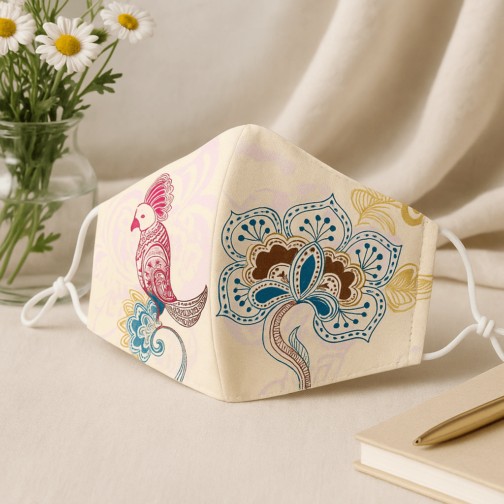 Cloth Face Mask Adult With Filter Mandala Parrot - SHAMTAM.COM