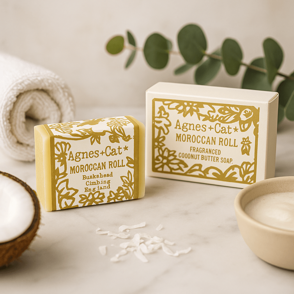 Coconut Butter Soap Handmade Moroccan Roll 140g - SHAMTAM.COM