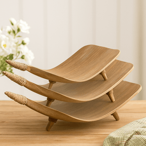 Coconut Leaf Fruit Bowls Set of 3 Whitewash - SHAMTAM.COM