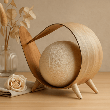 Coconut Leaf Lamp With Cotton Shade