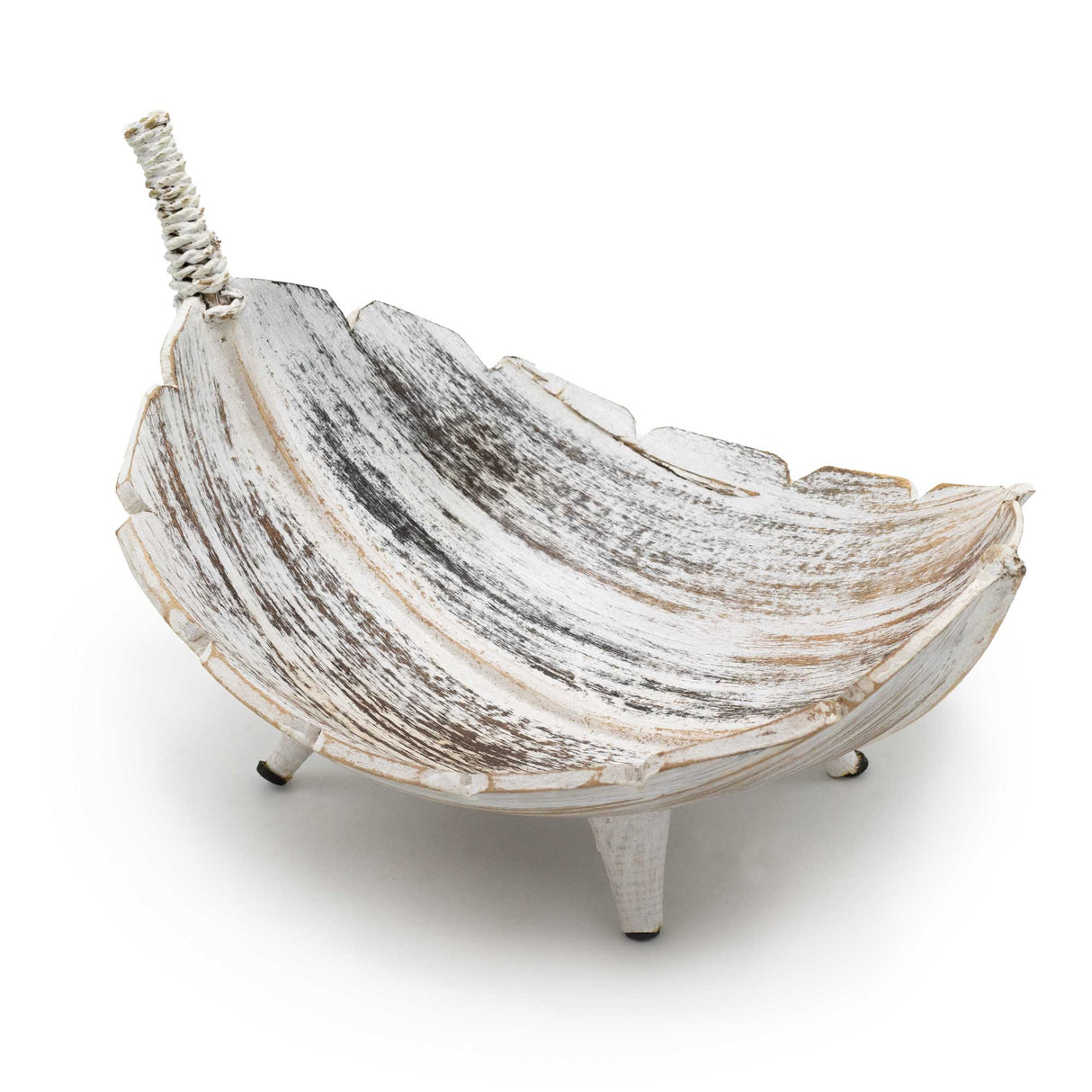Coconut Leaf Large Fruit Bowl - Whitewash - SHAMTAM.COM