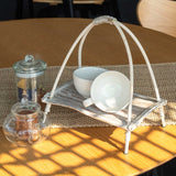 Coconut Leaf Tea Stand - Whitewash - SHAMTAM.COM