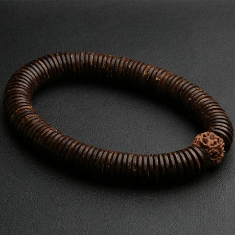 Coconut Shell & Rudraksha Beads Bracelet - SHAMTAM