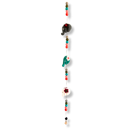 Colorful Felt Elephant Wall Hanging Garland with Vibrant Felt Balls - Decorative Nursery and Kids Room Decor - SHAMTAM.COM