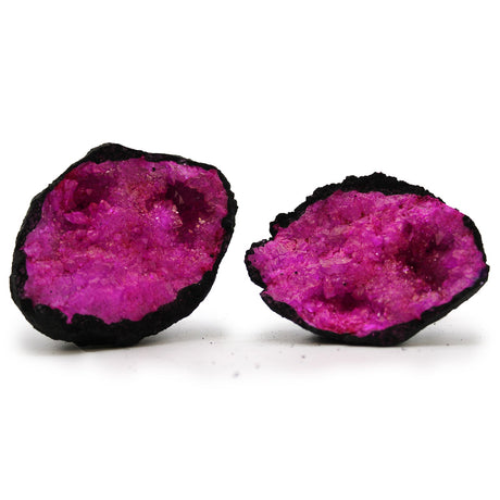 Calcite Geodes - Black Rock - Coloured Dark Red / Pink Crystal Gemstone Mineral - SHAMTAM.COM